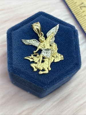 Colgante oro macizo 14k san michael Foto 1 de 2