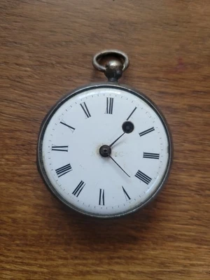 Moüzel Montre À Gousset Ancienne En Argent Mouvement Coq À Restaurer P3008 - Photo 1/3