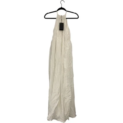 Massimo Dutti Womens Dress XS White Long Pleated Gathered Detail 6637/585 NWT - Image 1 of 4