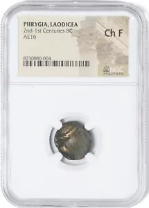 NGC Ch F 2nd-1st Century BC Phrygia Loadicea Ancient Diademed Female AE16 - Picture 1 of 3