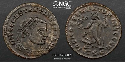 Constantine I, AD 307-337. NGC XF. ROMAN COIN  ( BI Reduced Nummus ). A1222 - Image 1 of 3