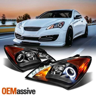 Faros proyectores halo de 2 puertas Fit Genesis Coupe 2010-12 negros con LED DRL diurno Foto 1 de 3