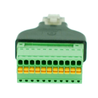 RJ50 Male to 11 Pin Spring Terminal Adapter Connector RJ50 Splitter for CCTV DVR - Image 1 of 4