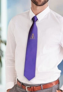 Royal & Select Master Satin Masonic Neck Tie - [Purple & Gold] - Picture 1 of 3
