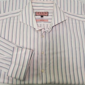 Pink Thomas Pink French Cuff Long Sleeve Button Up Shirt Slim Fit Sz 16.5 - Picture 1 of 4