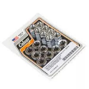 Colony 8104-16 Cylinder Base Nut Kit Chrome For Harley Panhead Shovelhead 60200 - Picture 1 of 1