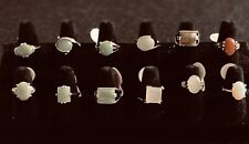 Lot Of 12 Silver Plated Gemstones Rings. Brand New.