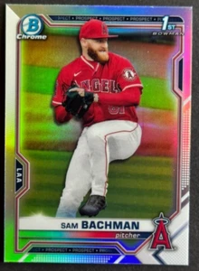 2021 1st Bowman Chrome Refractor Sam Bachman #BDC-196 LA Angels - Bild 1 von 2