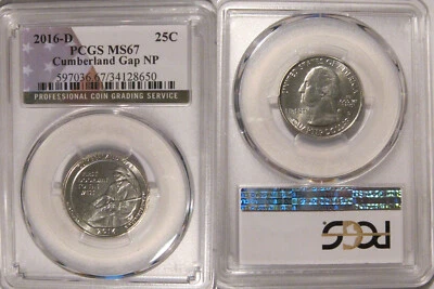 2016 D Cumberland Gap NP Quarter 25c PCGS MS67 - Image 1 of 2