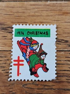 US Stamp Christmas Seal 1974 Sled - Picture 1 of 2