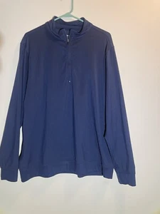 Walter Hagen Mens Sweater Large Blue pullover 1/4 zip - Picture 1 of 4