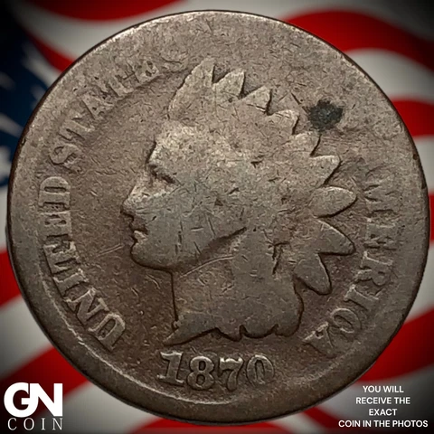 1870 Indian Head Cent Penny  Q5791 Cover