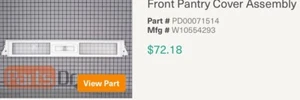 Whirlpool Refrigerator Pantry Front Cover Assembly W10554293 - Picture 1 of 3