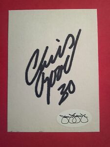 Chris Osgood Cut Index Card Autograph   JSA   Red Wings   Auto