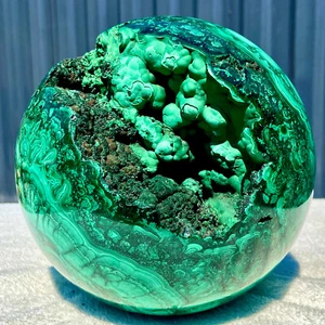 16 Pfund seltene natürliche Malachit Quarz handgeschnitzte Kugel Kristall Heilung Edelstein Kugel - Bild 1 von 14
