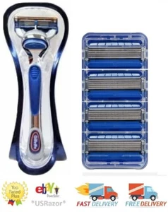4 cartuchos de recarga de cuchillas Hydro 5 Connect afeitadora y mango de afeitadora Gillette Fusion - Imagen 1 de 4
