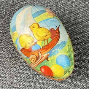 Easter Paper Mache Egg Candy Container 4" made in West Germany - Picture 1 of 8
