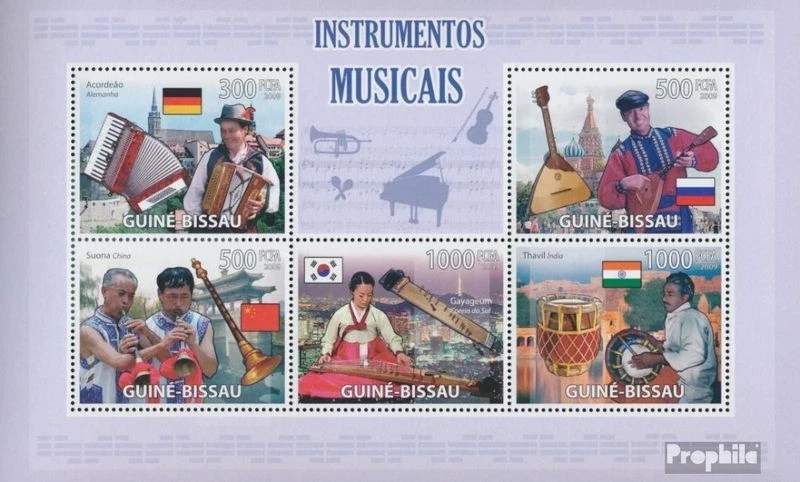 Estampillas Guinea-Bissau 2009 Mi 4373-4377 Hoja (completa. edición) como nuevo MNH 2009  Foto 1 de 1