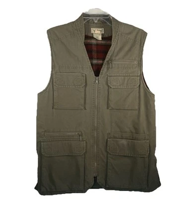 LL BEAN Flannel Lined Thinsulate Utility Fishing Vest Women Medium/ Men Small - Image 1 of 4