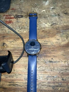 Withings Hybrid Smartwatch 36mm Blue Hwa03B BPM Steps Alarm Sport Specific - Picture 1 of 8