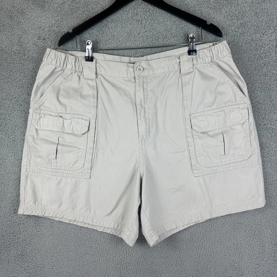 Croft & Barrow Cargo Shorts Mens 42 Ivory Pockets Casual Outdoor Khaki Hiking - Image 1 of 4