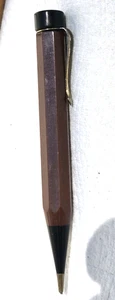 Unmarked BAKELITE Brown & Black/Polished Brass Trim Working Mech Pencil - Picture 1 of 10
