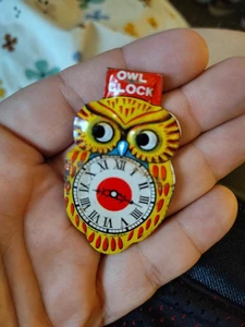 Reloj Búho Vintage Años 50 Clicker Juguete Clack Metal Raro Difícil de Encontrar - Imagen 1 de 4