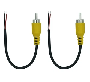 RCA Male Plug Cable Replacement Repair, RCA to Bare Wire for Speaker Amplifier - Picture 1 of 12