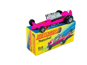 Matchbox Lesney Superfast MB64 Bright Pink Slingshot Black Base w/H Box - Picture 1 of 12