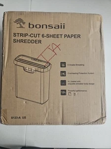 Bonsaii 6-Sheet Strip Cut Paper Shredder S123-A Light Duty Shredder with 2.4 gal - Picture 1 of 4
