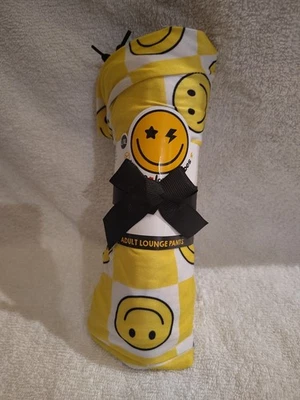Adult Lounge Pants Checkered Yellow/White Smiley Face L/Xl Unisex NWT - Image 1 of 4