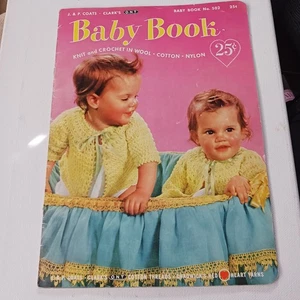 Vintage J. & P. Coats & Clark's Baby Book No. 502 Knit and Crochet 1952 - Picture 1 of 9