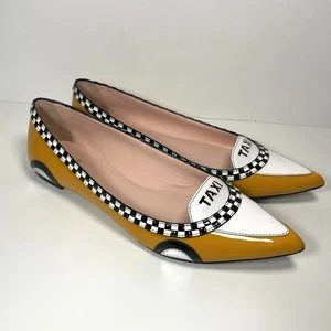 KATE SPADE Yellow Black Patent Leather TAXI Ballet Flats Shoes Size 10M - Bild 1 von 14