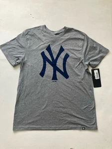 '47 Brand Mens MLB New York Yankees Super Rival Logo T-Shirt Slate Grey Size L - Picture 1 of 4