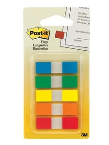 NUEVO 3M BANDERAS POST-IT NOTAS ADHESIVAS COLORES SURTIDOS 100 BANDERAS  - Imagen 1 de 2