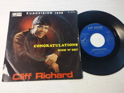 Cliff Richard Congratulations Eurovision 1968 - Single LP Vinile 7" VG/VG - Photo 1/4