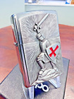 Zippo Windproof Lighter CRUSADE VICTORY Knights Templar Brushed Chrome 2006 NEW