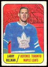 1967 68 TOPPS HOCKEY #80 LARRY HILLMAN VG-EX TORONTO MAPLE LEAFS CARD