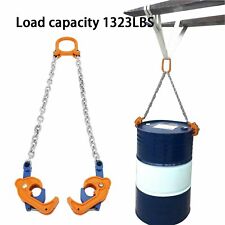 1323lbs Vertical Double Chain Drum Lifter Alloy Steel OIL BARREL CLAMP Durable