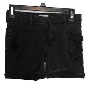 Girls MUDD Size 14 Distressed Black Shorts Wiith Embelishments - Picture 1 of 8