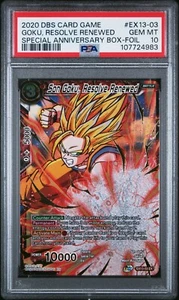 Son Goku Resolve Renovado EX13-03 LÁMINA ESTAMPADA DORADA Dragon Ball Super Tarjeta PSA 10 - Imagen 1 de 2
