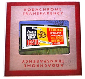 Kodachrome Red Border Slide | *1949* WSAI AM JON ARTHUR SHOW Billboard Sign Ad - Picture 1 of 2