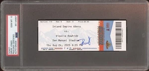 Druw Jones Signed 1st Pro HR Full Ticket Stub 8/24/2023 Psa/Dna GEM MINT 10 AUTO - Picture 1 of 2