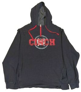 CINCH Pullover Men's Western Hoodie Sz XL Drawstring Colorblock Front Logo EUC🔥