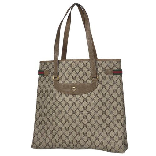 Gucci borsa tote vintage tela spalmata donna unisex autentica B0904 22
