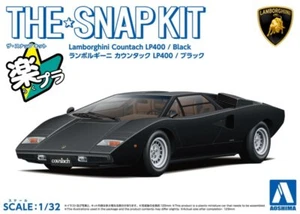 Aoshima 1/32 Scale Model Car Snap Kit Lamborghini Countach LP400 Black Painted - Picture 1 of 5