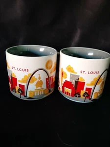 2 STARBUCKS ST. LOUIS Y A H SERIES GREAT PRE OWNED DISPLAYED ONLY - Picture 1 of 4