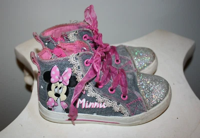 Tênis Disney Minnie Mouse Meninas Lona Top Alto CRIANÇAS TAMANHO 10 Por favor, leia - Imagem 1 de 4