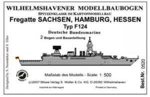 Wilhelmshavener Modellbaubogen "Fregatte SACHSEN" Maßstab 1:500 - Bild 1 von 2