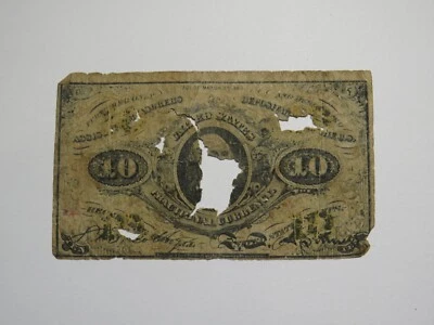 1863 $.10 Third Issue Fractional Currency Obsolete Bank Note Bill 3rd Issue - Image 1 of 2